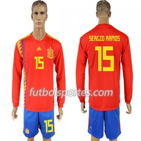 Camisetas España Ramos 15 Primera Equipacion Mundial 2018 Manga Larga
